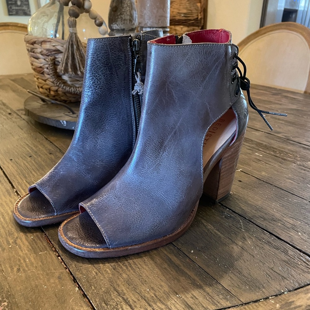 Bed Stu Angelique Bootie Peep toe sandal size 9 Grey NEW